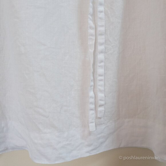The White Company Tie-Neck 100% Linen Top – White – US 6 - Picture 7 of 15